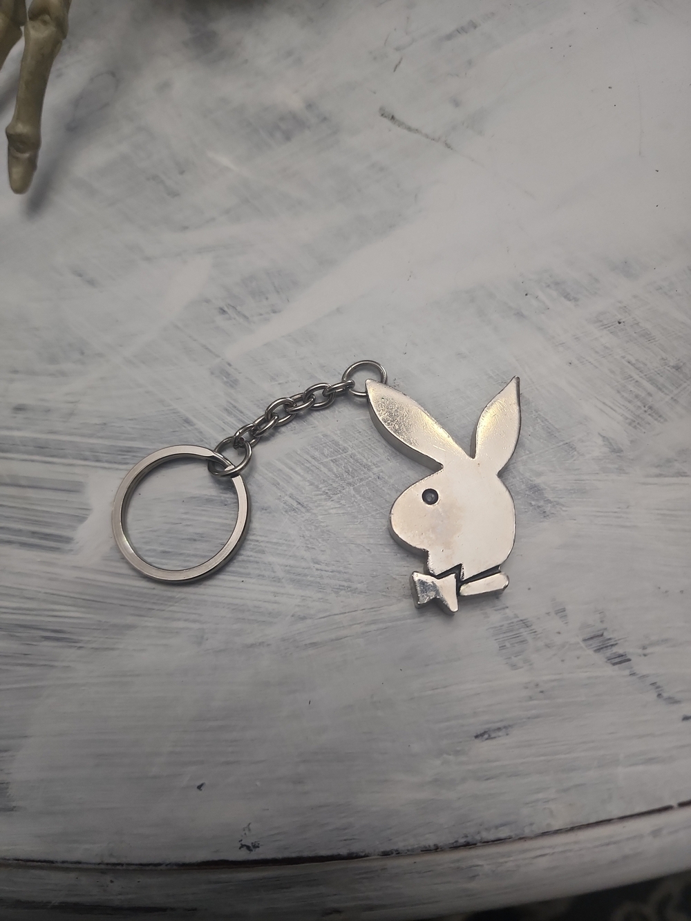Playboy Bunny Silver Vintage Keychain